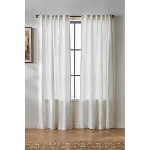 White Sheer Linen Curtain Panels - Home Accents